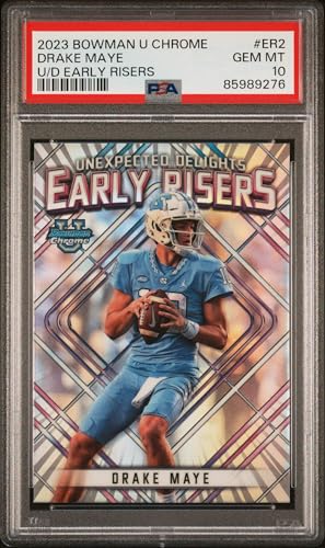 Graded 2023 Topps Bowman U Chrome Drake Maye #ER2 U/D Early Riser...