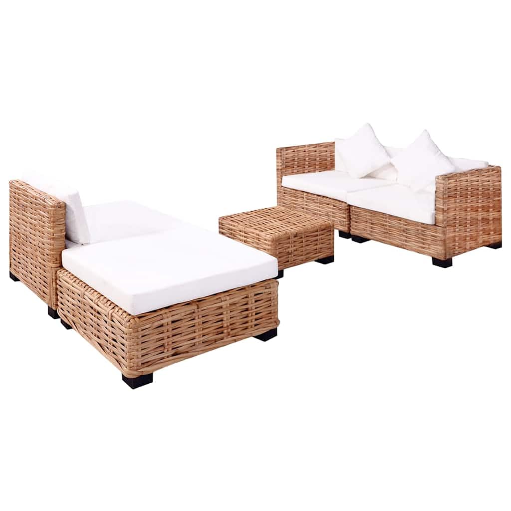 LAPOOH Set Divano 14 pz in Rattan Naturale,Mobili,Mobili da Giardino,Set da Giardino(SPU:244626)