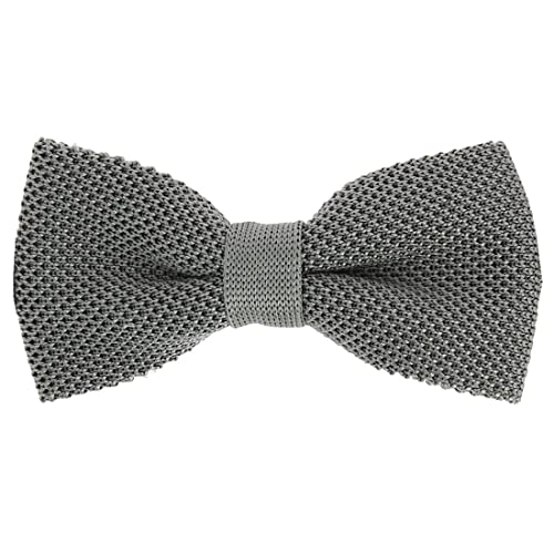 Noeud papillon tricot en soie gris PAULO pour un look casual chic au quotidien