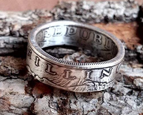 Coinring, Münzring, Ring aus Münze (10 Schilling, Österreich 1957 und 1958), 640er Silber - Double Sided coin ring - Größe wählbar, handgeschmiedetes Unikat