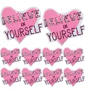22-Pack Positive Quote Iron-On Patches - Motivational Embroidered Appliques For Jackets, Backpacks & DIY
