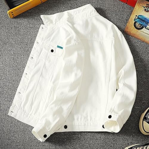 Chaqueta de Mezclilla para Hombre Blanco XX-Large miniatura 2