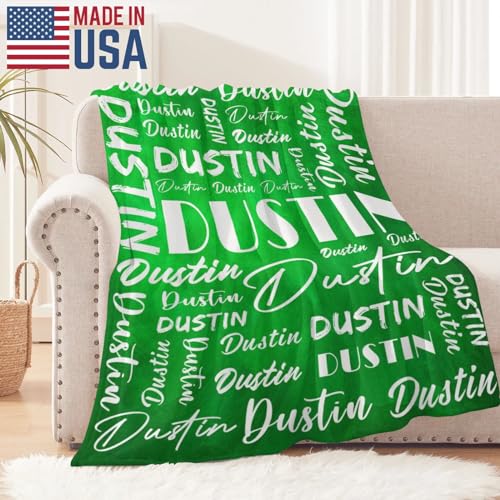 Name Blanket Personalized Name Blanket Customized Blanket with Name Text for Adult Kid Birthday Christmas Mothers Fathers Valentines Day Gift