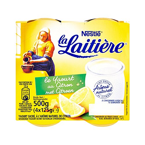 Yaourt Au Lait Entier Citron Arôme Naturel La Laitiere Les 4 Pots De 125 G - vue 2
