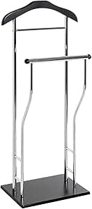 HAKU Möbel Herrendiener chrom, schwarz, MDF, Metall – Maße: B 45 cm x H 110 cm x T 30 cm, Style: Modern