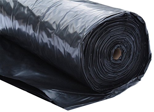 6 Mil Polyethylene Sheeting Roll (20’ X 100’) Black Plastic Sheeting, Plastic Tarp, Plastic Mulch, Weed Barrier, Concrete Moisture, Vapor Barrier, Construction Film, Lumber Tarp, Ground Cover #TOP4