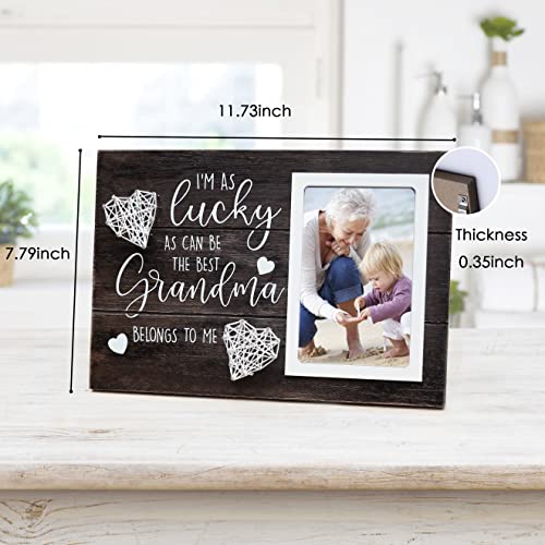 Eva Murmure - Grandma Picture Frame - Gifts For Grandmother Grammy Nana Present From Granddaughter And Grandson First Time Grandma Gifts For Women- Thanksgiving,Christmas，Birthday,Mothers Day And Pregnancy Announcement Gifts For Women Nana And Newly Grandmother From Grandkids- Mothers Day Gifts From Daughter Grandkids 4X6 Picture Frame #TOP4