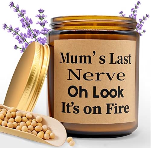 7 oz Lavender Scented Candles - Organic Soy Wax Candle Jar Glass, Aromatherapy Candle Stress Relief and Relax Funny Gifts for Mother's Day Mom's Birthday