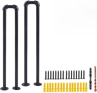 U-Shaped Stair Handrail,Hand Rails for Outdoor Steps,Stair Handrail, Indoor Stair Railing,Matte Black U Shaped Handrails for Indoor Stairs,Non-Slip Stair Railing Handrail Black, 37.4in/95cm 2Pcs