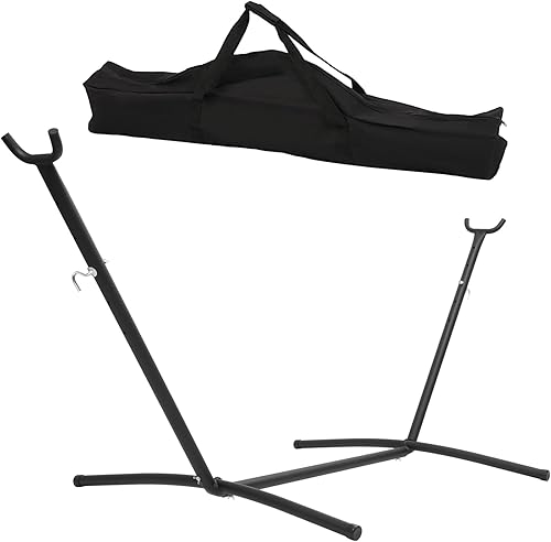 KUAFU Soporte de hamaca resistente de 650 libras, 9 pies, con funda de transporte portátil de 104 pulgadas de largo x 46 pulgadas de ancho, para