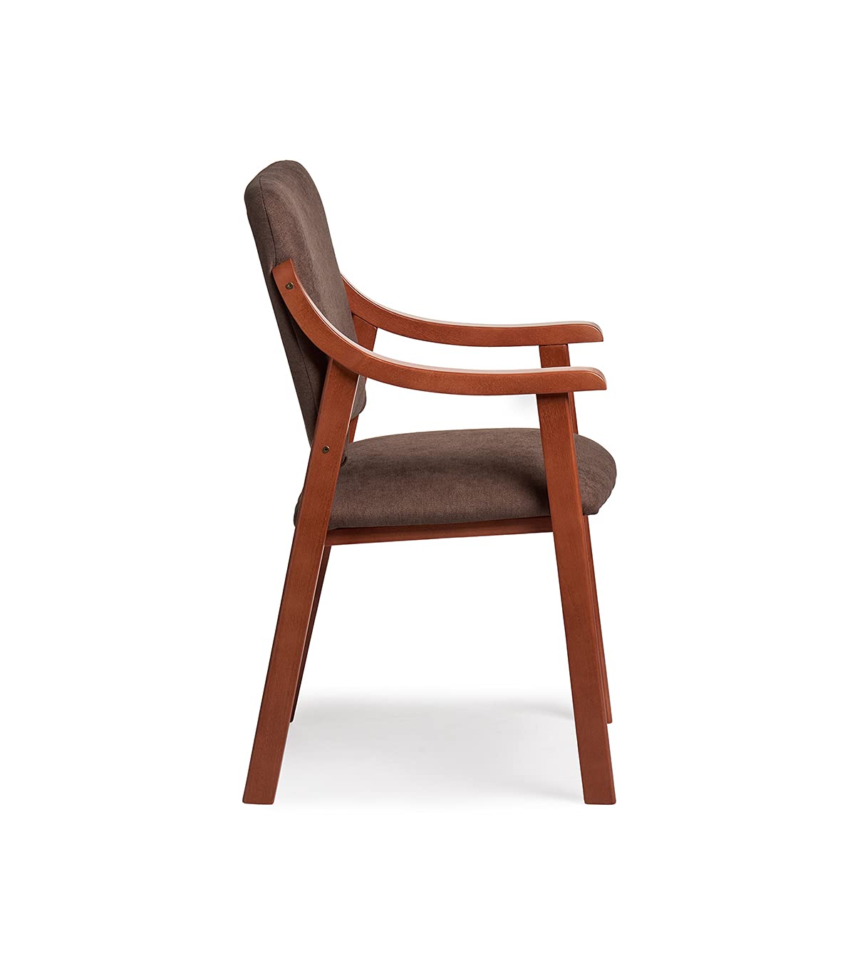 Abuelo A Gusto- Silla Comedor con Brazos de Madera en Cerezo. Tela Antimanchas (Medidas: 86x54x54 cm). Especial Personas Mayores, Espalda Recta. (Marrón)