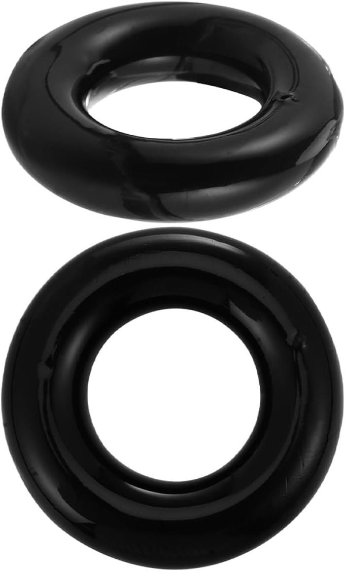 Totority 2pcs Golf Swing Weight Rings Training Donut for Beginners Black Club Swing Practice Warm-up Aid for Strength and Balance