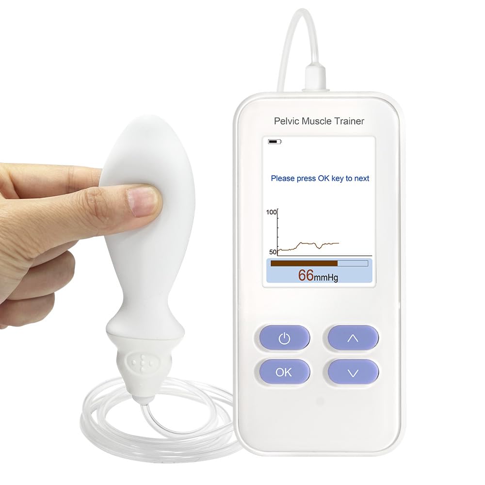 Pelvic Muscle Trainer for Kegel Exerciser with Inflatable Sensor Probe Strengthen Your Pelvic Floor (Pelvic Muscle Trainer with Probe)(Batteries not Included)