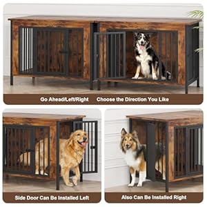 EasyCom 39.96" XL Wooden Large Dog Crate Furniture for Medium and Large Breed, Chew-Resistant Dog Kennel Furniture Indoor with 2 Doors and 3.94" Raised Feet, as TV Stand, End Table, Crate Table EasyCom 3996 XL Wooden Large Dog Crate Furniture for Medium and Large Breed Chew Resistant Dog Kennel Furniture Indoor with 2 Doors and 394 Raised Feet as TV Stand End Table Crate Table