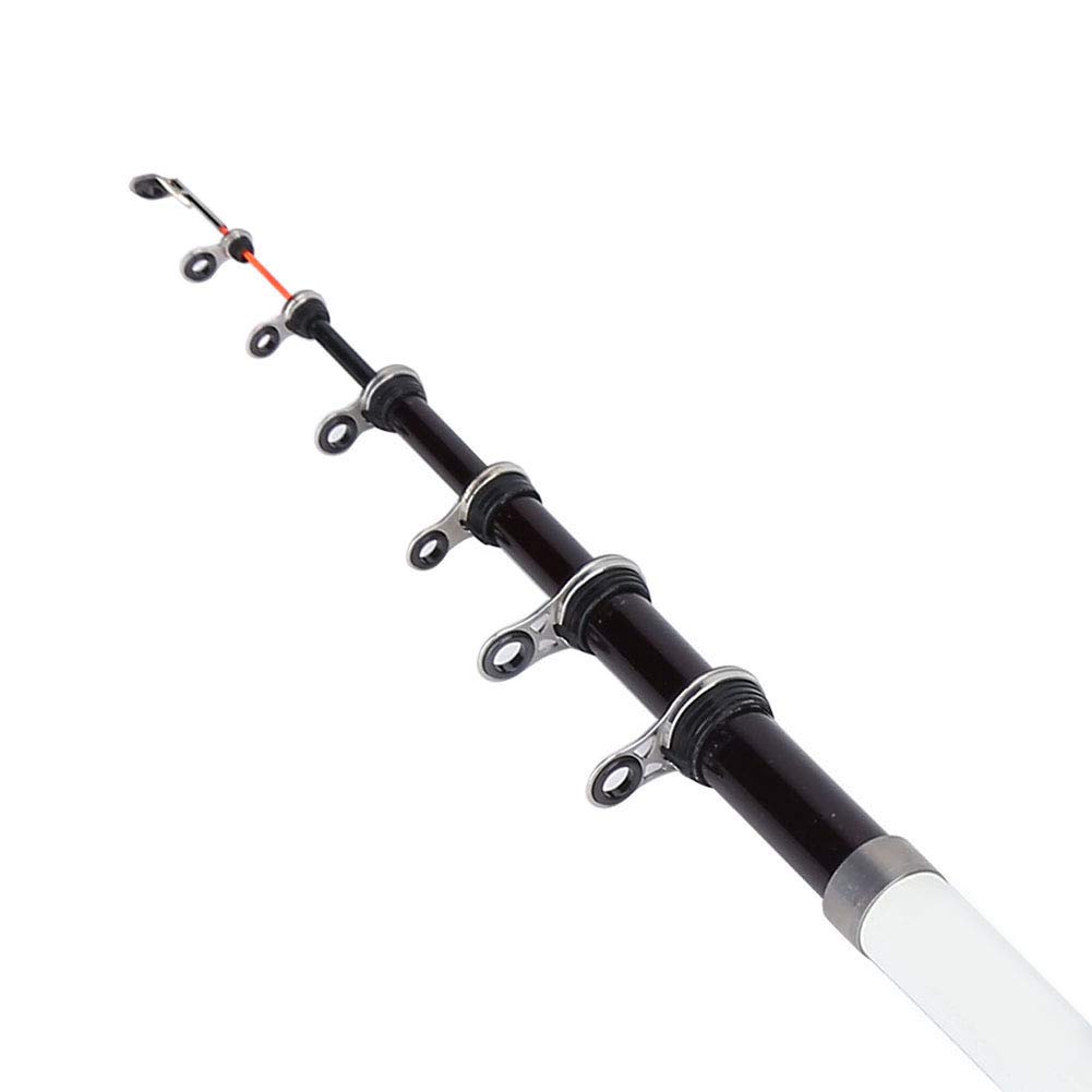 KIMISS Pêche Télescopique Portable, Perche de Voyage Canna Canne à Pêche Jument en Fibre de Carbone (2,4 m)