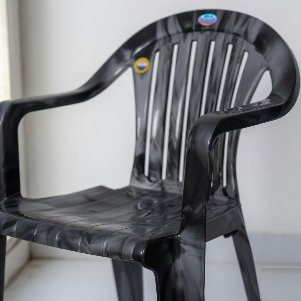 Wish World Heavy Duty Black Plastic Chair Strong Durable Stackable Seating for Home, Office, Garden, Outdoor & Commercial Use 2