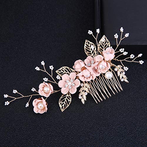 Nuobesty HRQ7CUXU6HZK0037B195K 4Pcs Wedding Hair Clip Comb Handmade Bridal Hair Clip Pearl Floral Leaf Hair Accessories thumb #3