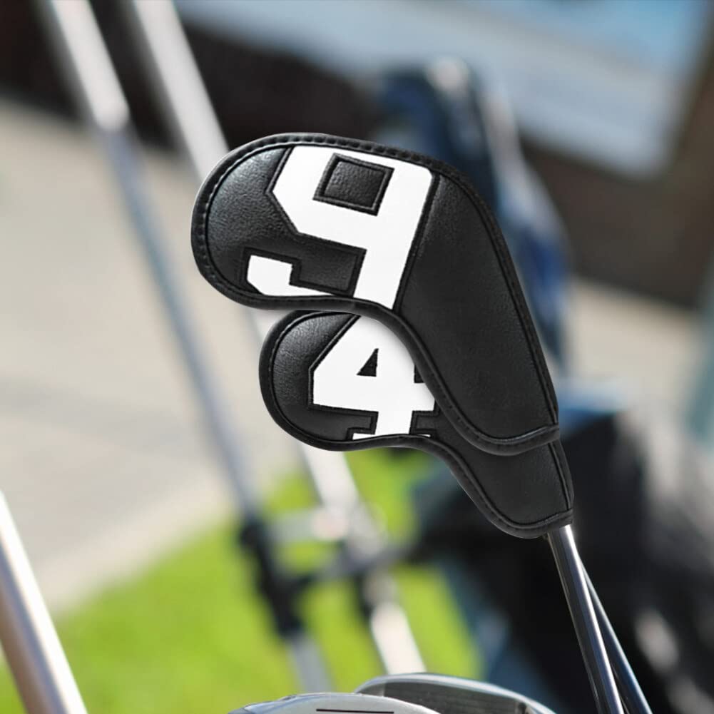 10 Pièces Housses pour Tête de Club de Golf - Couvre de Protection avec Chiffres et Lettres Imprimées - Capuchon Headcover Set