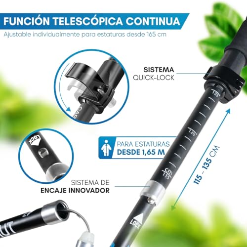 Bastones de senderismo NORDMUT robustos para evitar fatiga en rodillas en trekking 2