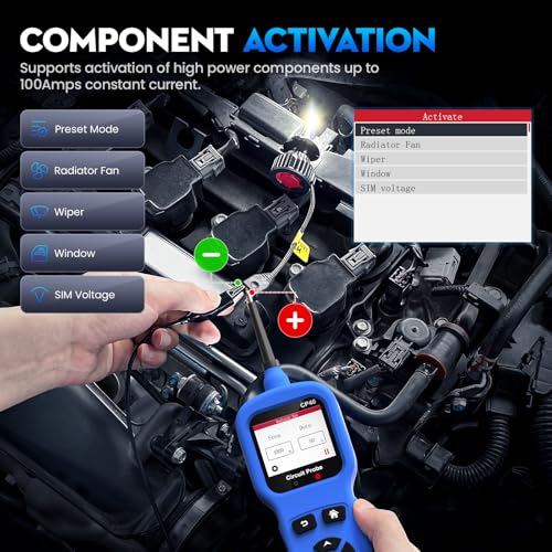 Image of Auto Circuit Probe Tester Kit All-in-One, 12 24V DC Multimeter Oscilloscope | Automotive Car Circuit Tester Digital Fuel Injector Battery Tester, Short Circuit Finder Resistance Relay Diode Fuse Tester