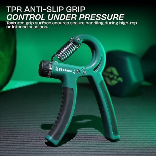Image of Nivia Hand Grip 2.0 for men and women with 5 to 60 kg adjustable resistance, Steel spring, Anti-slip grip, Durable, Grip For Forearm Strength Training (Green)