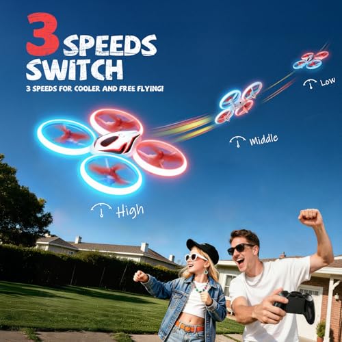 Image of RC Drone for Kids Adults, 3 Batteries 24 Mins Flight Time, Anti-Collision Quadcopter with LED Light, Altitude Hold, Easy to Fly, Ideal Gift for Boys Girls, Indoor Outdoor Play (Super Red)