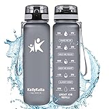 KollyKolla Wasserflasche 1L, Trinkflasche Sport, Trinkflasche Kohlensäure Geeignet, Sportflasche Auslaufsicher, BPA-frei, Water Bottle, Trinkflasche Fahrrad, Kinder, Fahrrad, Fitness, Sodastream