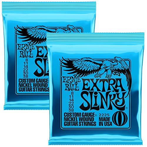 Ernie Ball Slinky Nickel Wound Jeu Electric Guitar Strings Extra Slinky, 8-38 2 Pack - Les Beatles, Paul McCartney, John Lennon, RIngo Starr, George Harrison Ernie Ball Slinky Nickel Wound Jeu Electric Guitar Strings Extra Slinky, 8-38 2 Pack
