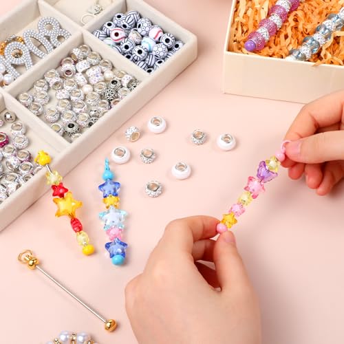50pcs Blank Beadable Keychain Bars Bulk Metal DIY Focal Bead Key Chain Bar Charms Making Supplies Easy to Detachable Multicolor Beadable Keychains Bar Accessories for Pendant Crafts Jewelry Making by Vin Beauty - Used condition - Image 6