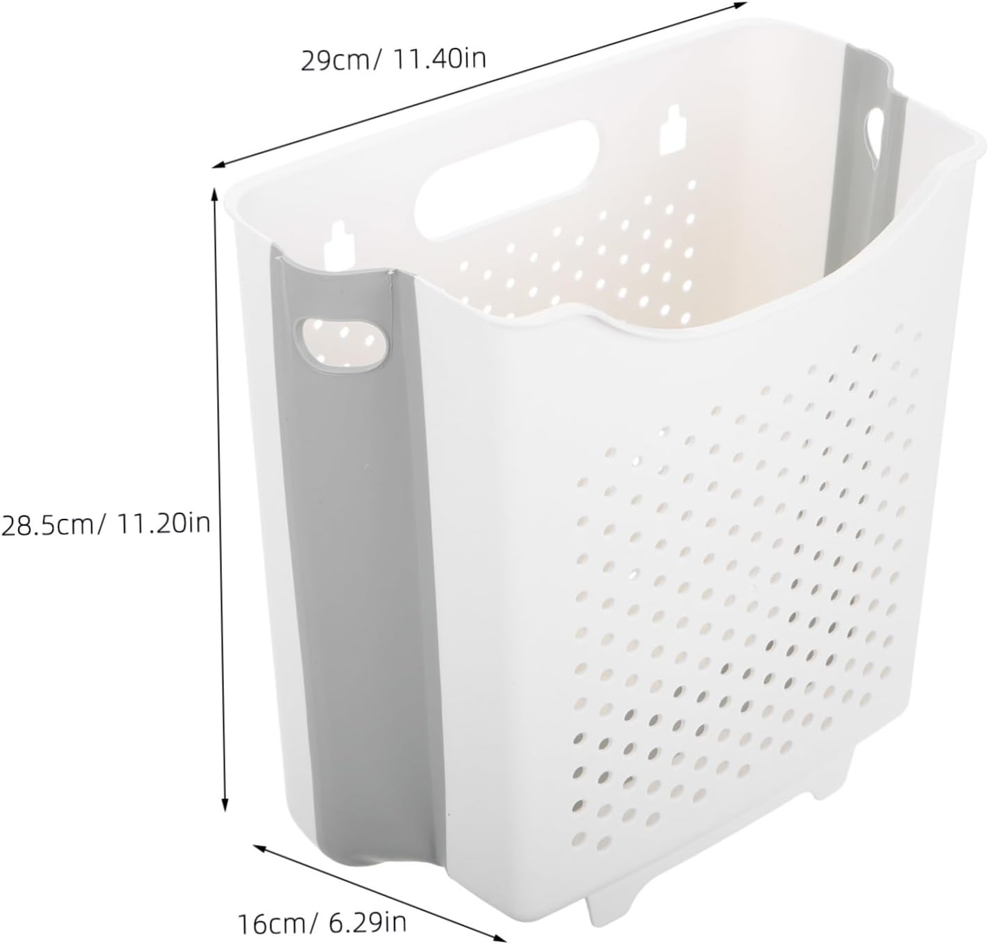 Amosfun Foldable Wall Hanging Laundry Basket Large Ivory White Collapsible Storage Holder for Dirty Clothes Towels Bathroom Washroom Space Saving Laundry Container