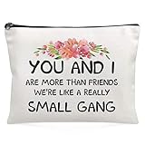 Makeup Bag for Women You and I Are More Than Friends Canvas Cute Makeup Zipper Pouch Bag Gifts Cosmetic Travel Accessories Bag for Women Best Friend Sister Girl Colleagues