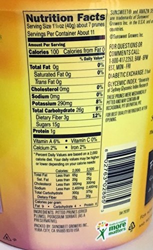 Amazin Prunes Pitted 16 Ounce Can Bite Size