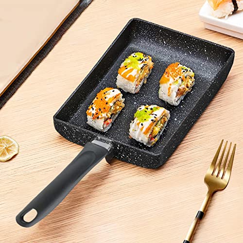 Egg pan para omelette japonés sartén rectangular con mango de plástico 3