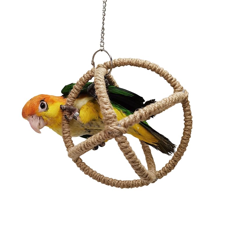 Bird Exquisite Ball Toy Swing with Bell Bird Chewing Shredding Foraging Toys Parakeet Toy Parrot Swing Climbing Standing Hanging Toys Bird Cage