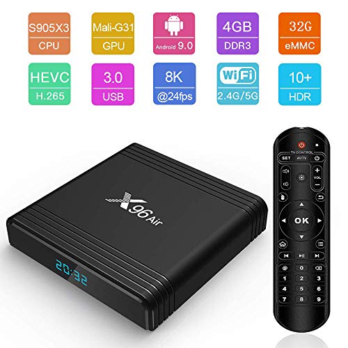 Android 9.0 Tv Box X96 Air S905x3 Smart Tv Box RAM 4GB ROM 32GB with Dual WiFi 4K HD BT4.1 USB 3.0 Smart Media Player Tv Box
