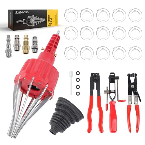 Dasbecan Upgraded CV Joint Boot Tool Expander Rod Spreader Installation Removal Tool Kit with 3Pcs Auto CV Joint Boot Clamp Pliers Tool Set (Red)