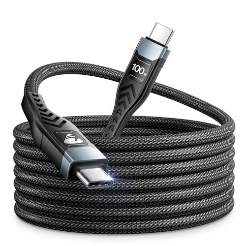100W USB C to USB C Fast Charging Cable 3M Long Type C Cable C to C Charger Fast Charg Lead Usbc to Usbc for iPhone 16 15 Pro Max Plus MacBook iPad Pro/Air Samsung Galaxy S23/S22/S21 Google Pixel