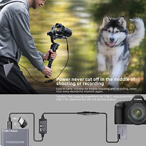 Image of DR-E18 DC Coupler LP-E17 Dummy Battery USB-C Cable PD Adapter ACK-E18 AC Power Adapter for Canon EOS Rebel SL3 SL2 T8i T7i T6i T6s 77D RP 850D 800D 760D 750D 200D Fully Decoded