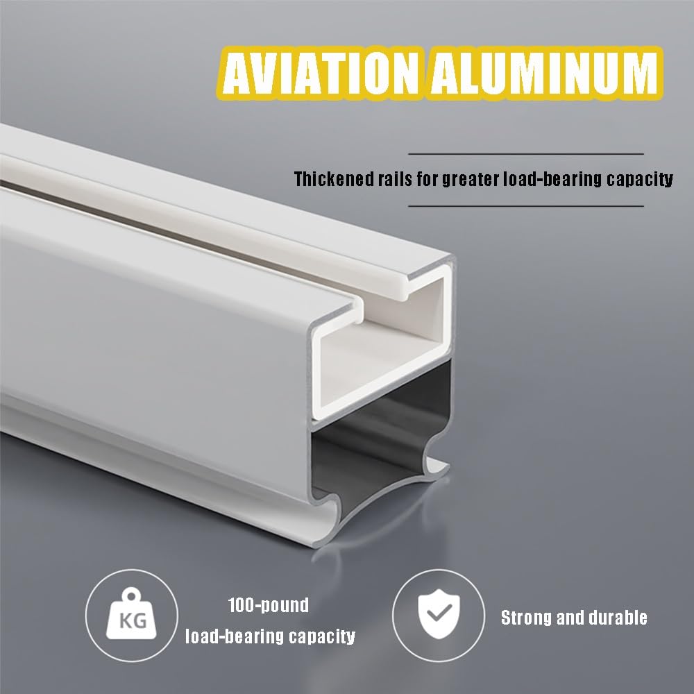 System szyn do zasłon sufitowych 50-406 cm aluminiowe karnisze do montażu na suficie/ścianie cichy rolkowy biały karnisz regulowany 310 cm długości