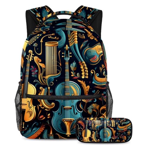 Sac de cours guitare colorée pour soulager le dos de votre enfant à l'école