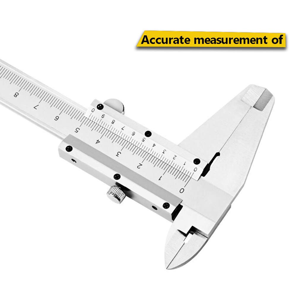 Calibrador de 0 a 300 mm, calibrador de precisión de acero rico en carbono, con alta precisión de medición para medir la profundidad, medición interior Medida exterior (0-300 mm)