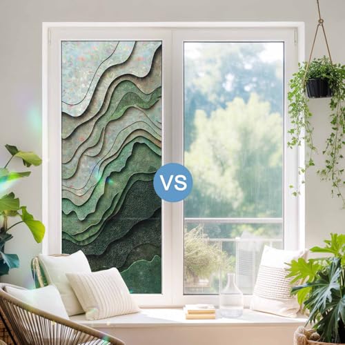 Vinilo decorativo ventana 19.6x39.3 pulgadas efecto vidriera miniatura 3