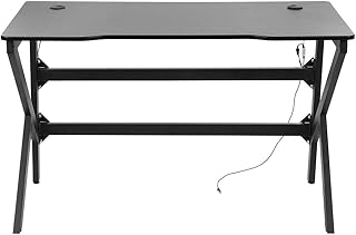 Profesjonalne biurko do gier biurko komputerowe z RGB LED, stół PC ergonomiczny stół komputerowy lekki 120 cm biurko do gier dla chłopców teksturowana powierzchnia do zabawy z włókna węglowego