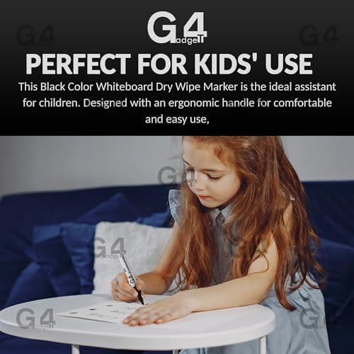 G4GADGET Nice Style Pack of 10 Non-Toxic Ink Black Colour Whiteboard Dry Wipe Marker Pens Bullet Tip - View 8