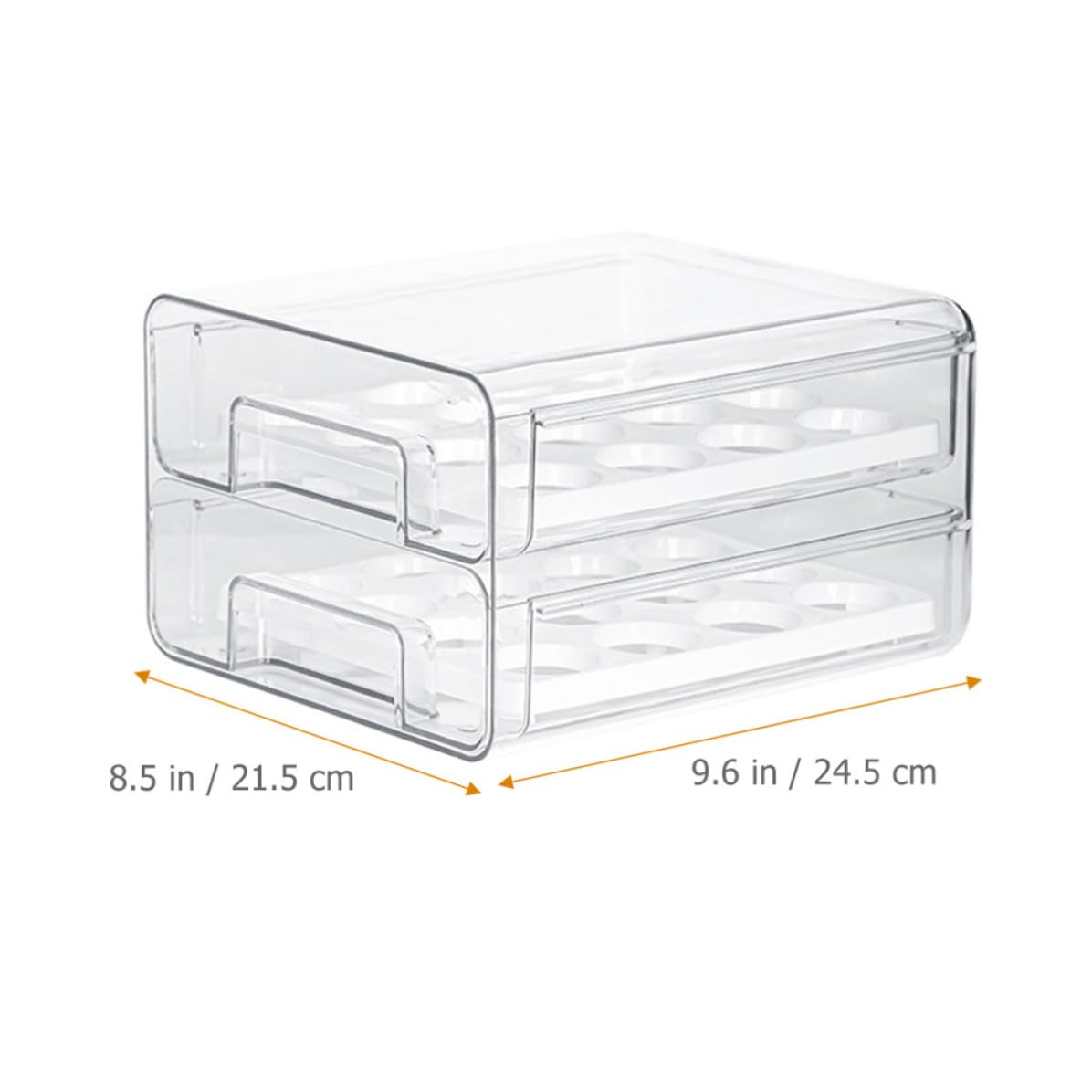 Cajón para Guardar Huevos de Doble Capa, 32 Compartimentos Pet | Organizador Huevos Frigorifico, Cajón Deslizante Transparente, Ventilación