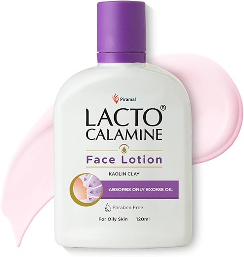 Lacto Calamine Face Lotion | 120ml | Daily Moisturizer For Face - Oily Skin | Kaolin Clay, Glycerine & Zinc Oxide | Abosrbs Excess Oil | Fights...
