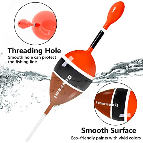 Gourami Slip Bobbers Floats Kit,Balsa Wood Slide Bobbers with Bobbers Stops,Fishing Floats and Bobbers for Crappie Panfish Bass Trout Fishing