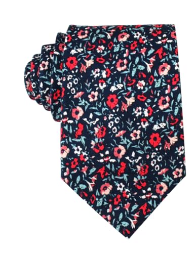 Image of OTAA Floral Necktie Casual Ties for Men - Perfect Neck Tie for Groomsmen Wedding Ties or Formal Occasions