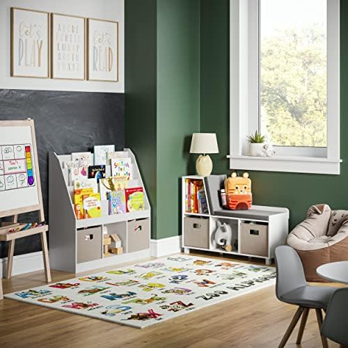 Kids Bookrack with Three Cubbies, White 8 51F0JiwjtSL. AC