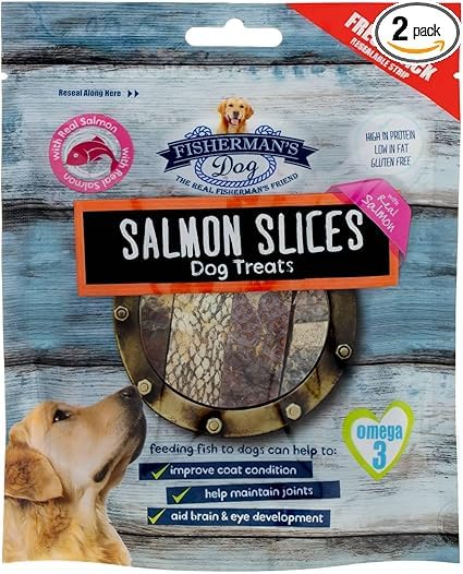 ark future Fisherman's Salmon Slices Dog Treats | High Protein, Gluten-Free, Made with Real Salmon - (2 x 100g)